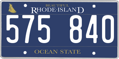 RI license plate 575840