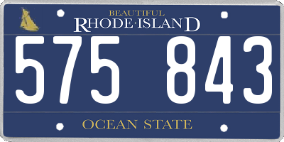 RI license plate 575843