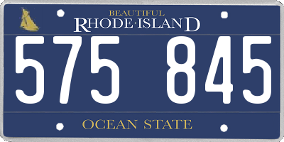 RI license plate 575845