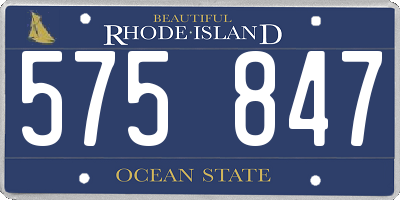 RI license plate 575847
