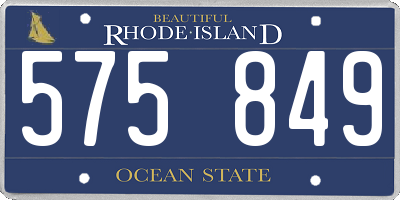 RI license plate 575849