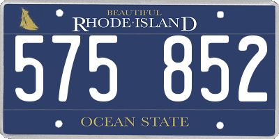 RI license plate 575852