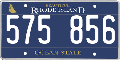 RI license plate 575856