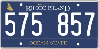 RI license plate 575857