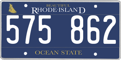 RI license plate 575862