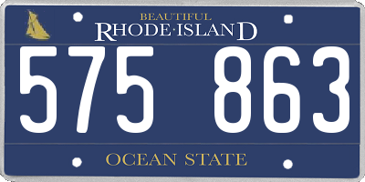 RI license plate 575863