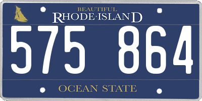 RI license plate 575864