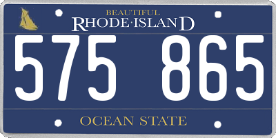 RI license plate 575865