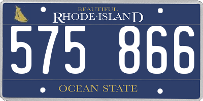 RI license plate 575866