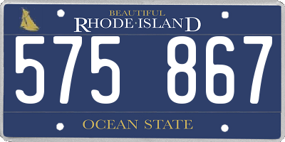 RI license plate 575867