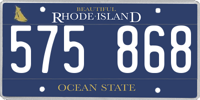 RI license plate 575868