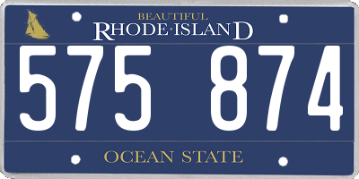 RI license plate 575874