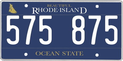 RI license plate 575875