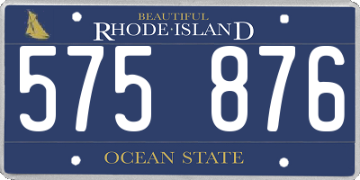 RI license plate 575876