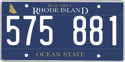 RI license plate 575881