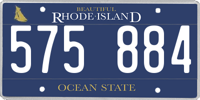RI license plate 575884