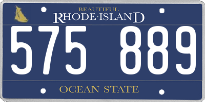 RI license plate 575889