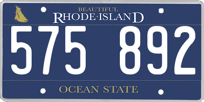 RI license plate 575892