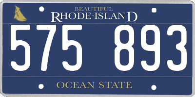 RI license plate 575893