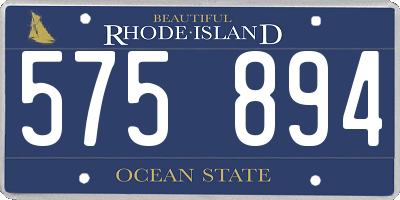 RI license plate 575894