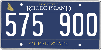 RI license plate 575900
