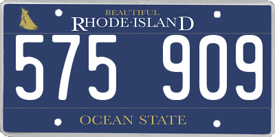 RI license plate 575909
