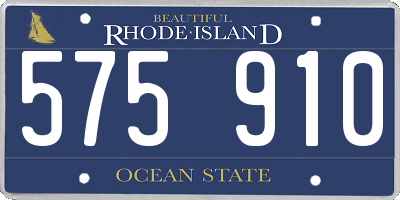 RI license plate 575910