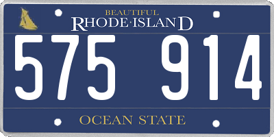 RI license plate 575914
