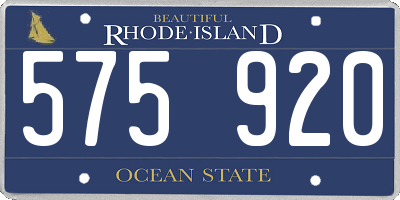 RI license plate 575920