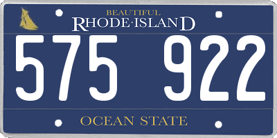 RI license plate 575922
