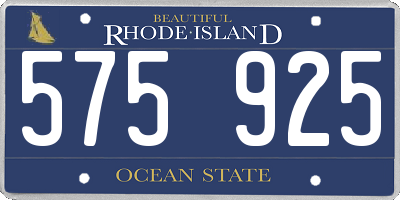 RI license plate 575925