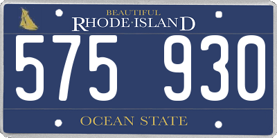 RI license plate 575930
