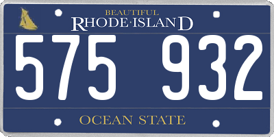 RI license plate 575932