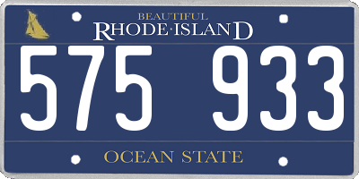 RI license plate 575933