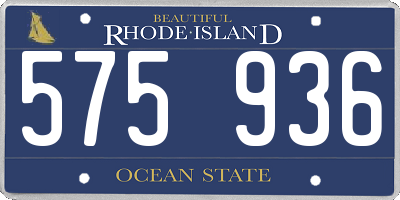 RI license plate 575936