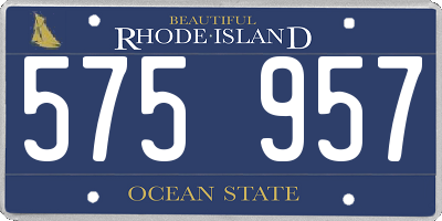 RI license plate 575957