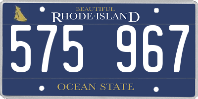 RI license plate 575967