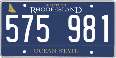 RI license plate 575981