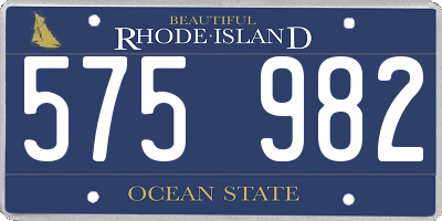 RI license plate 575982