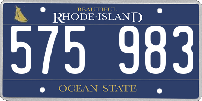 RI license plate 575983
