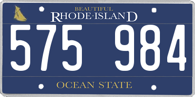 RI license plate 575984