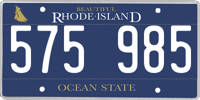 RI license plate 575985