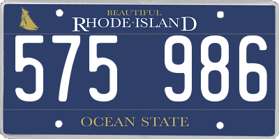 RI license plate 575986