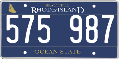 RI license plate 575987