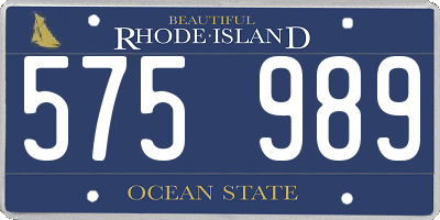 RI license plate 575989