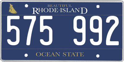 RI license plate 575992