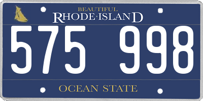 RI license plate 575998