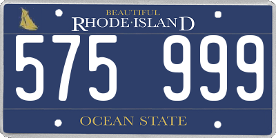 RI license plate 575999