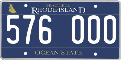 RI license plate 576000