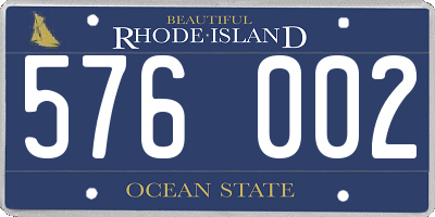 RI license plate 576002